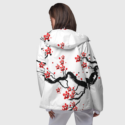 Женская ветровка САКУРА ЦВЕТЁТ И БЛАГАУХАЕТ / 3D-Белый – фото 4
