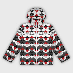 Женская ветровка Абстрактный красно-серый узор