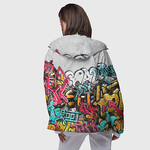 Женская ветровка Graffiti on the wall / 3D-Белый – фото 4