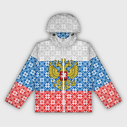 Ветровка с капюшоном женская Россия Алатырь, цвет: 3D-белый