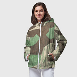 Ветровка с капюшоном женская Камуфляж хаки армейский, цвет: 3D-белый — фото 2