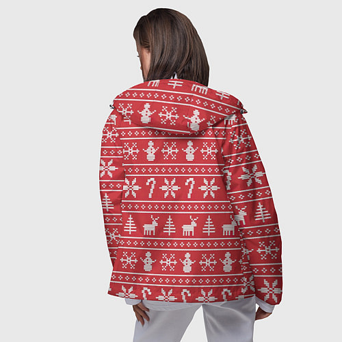 Женская ветровка Новогодний атрибуты / 3D-Белый – фото 4