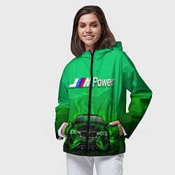 Ветровка с капюшоном женская BMW GREEN STYLE, цвет: 3D-черный — фото 2