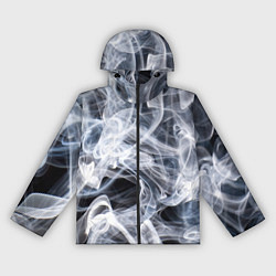 Ветровка с капюшоном женская Графика дыма, цвет: 3D-черный
