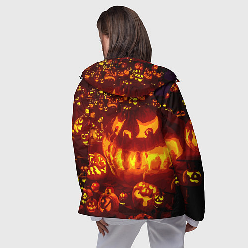 Женская ветровка Тыквы на Хэллоуин / 3D-Черный – фото 4
