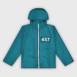 Ветровка с капюшоном женская Форма игрока Игра в кальмара, цвет: 3D-белый