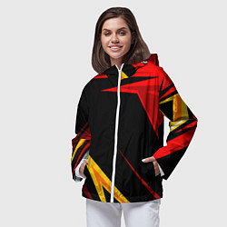 Ветровка с капюшоном женская Уникальные линии, цвет: 3D-белый — фото 2