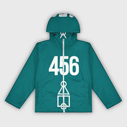 Ветровка с капюшоном женская Игра в кальмара - Squid game 456, цвет: 3D-белый