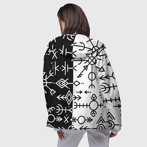 Женская ветровка ДРЕВНИЕ СЛАВЯНСКИЕ РУНЫ / 3D-Белый – фото 4