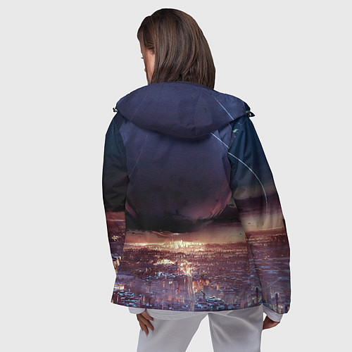 Женская ветровка ДЕСТИНИ ЗЕМЛЯ ХАБ, СТРАННИК НАД ГОРОДОМ / 3D-Черный – фото 4