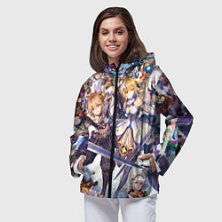 Ветровка с капюшоном женская GENSHIN IMPACT ПЕРСОНАЖИ, цвет: 3D-черный — фото 2