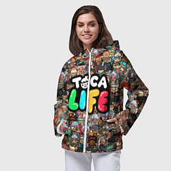 Ветровка с капюшоном женская Toca Life, цвет: 3D-белый — фото 2