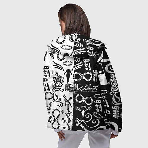 Женская ветровка ТОКИЙСКИЕ МСТИТЕЛИ ЛОГОБОМБИНГ ЧБ / 3D-Белый – фото 4