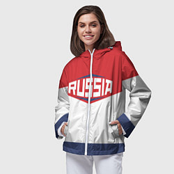 Ветровка с капюшоном женская Russia, цвет: 3D-белый — фото 2