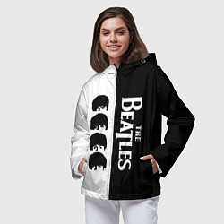 Ветровка с капюшоном женская The Beatles черно - белый партер, цвет: 3D-черный — фото 2