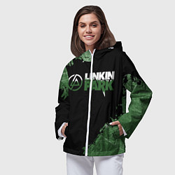 Ветровка с капюшоном женская Линкин Парк в стиле Гранж Linkin Park, цвет: 3D-белый — фото 2