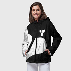 Ветровка с капюшоном женская DESTINY 2 LOGO WHITE, цвет: 3D-черный — фото 2