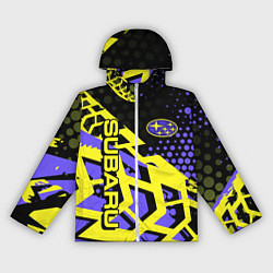 Ветровка с капюшоном женская Subaru Cубару, цвет: 3D-белый