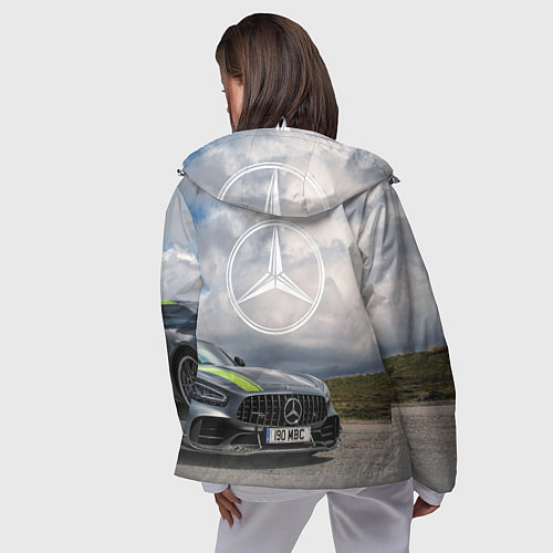 Женская ветровка Mercedes V8 Biturbo Racing Team AMG / 3D-Белый – фото 4