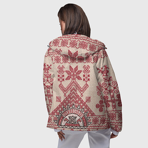 Женская ветровка Славянская вышивка Узоры Руси / 3D-Белый – фото 4