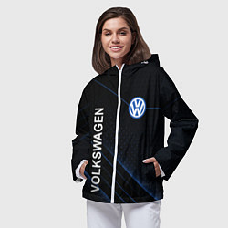 Ветровка с капюшоном женская Volkswagen, sport, цвет: 3D-белый — фото 2