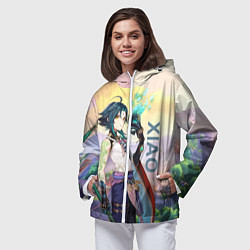 Ветровка с капюшоном женская Xiao, Genshin Impact, цвет: 3D-белый — фото 2