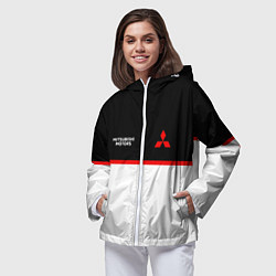 Ветровка с капюшоном женская Mitsubushi Два цвета, цвет: 3D-белый — фото 2