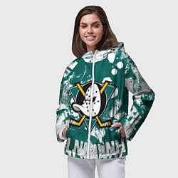 Ветровка с капюшоном женская Анахайм Дакс Anaheim Ducks, цвет: 3D-белый — фото 2