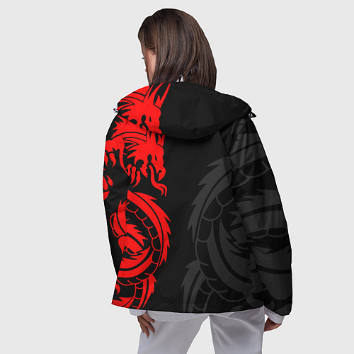 Женская ветровка КРАСНЫЙ ДРАКОН ТАТУ RED DRAGON TATTOO / 3D-Белый – фото 4
