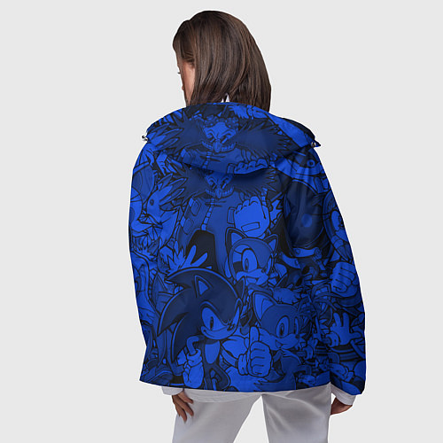 Женская ветровка SONIC BLUE PATTERN СИНИЙ ЁЖ / 3D-Белый – фото 4
