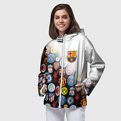 Ветровка с капюшоном женская FC BARCELONA LOGOBOMBING, цвет: 3D-белый — фото 2
