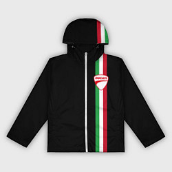 Ветровка с капюшоном женская DUCATI MOTOCYCLE ITALY LINE, цвет: 3D-белый