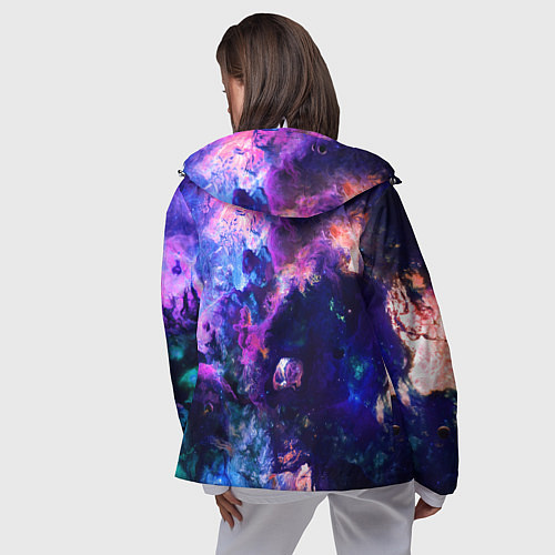Женская ветровка НЕОНОВЫЕ КОСМОС NEON SPACE / 3D-Белый – фото 4