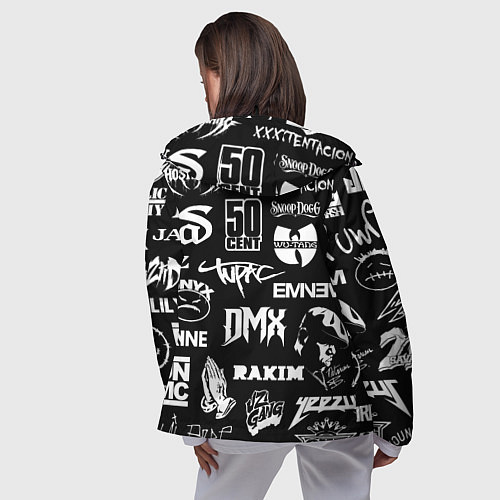 Женская ветровка RAP & HIP HOP LOGOS / 3D-Черный – фото 4