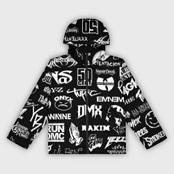 Ветровка с капюшоном женская RAP & HIP HOP LOGOS, цвет: 3D-черный