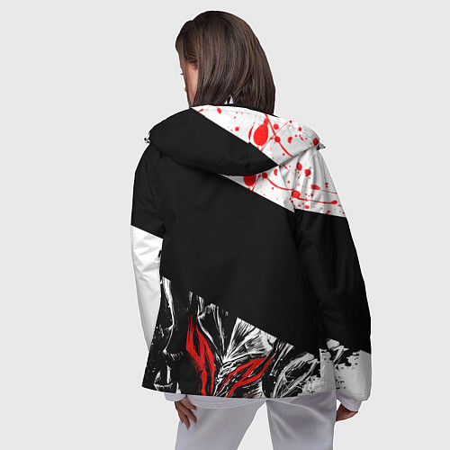 Женская ветровка Берсерк черная маска с логотипом / 3D-Белый – фото 4