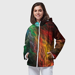 Ветровка с капюшоном женская Цветной разряд, цвет: 3D-белый — фото 2