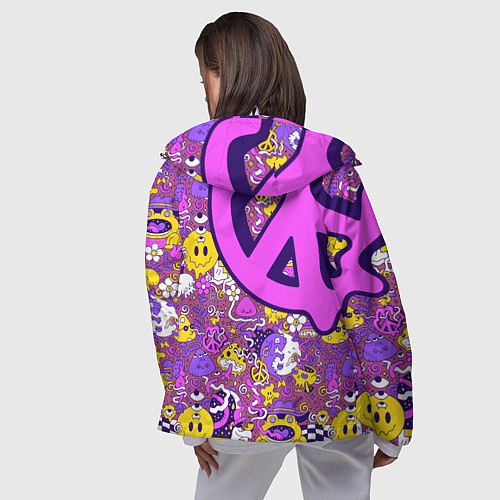 Женская ветровка Психоделика Существа Знаки / 3D-Белый – фото 4