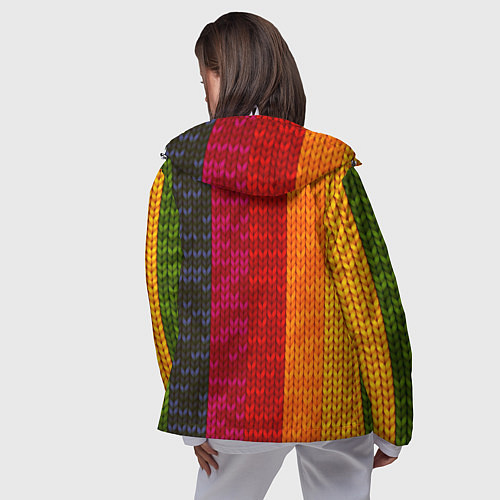 Женская ветровка Вязаная радуга / 3D-Белый – фото 4