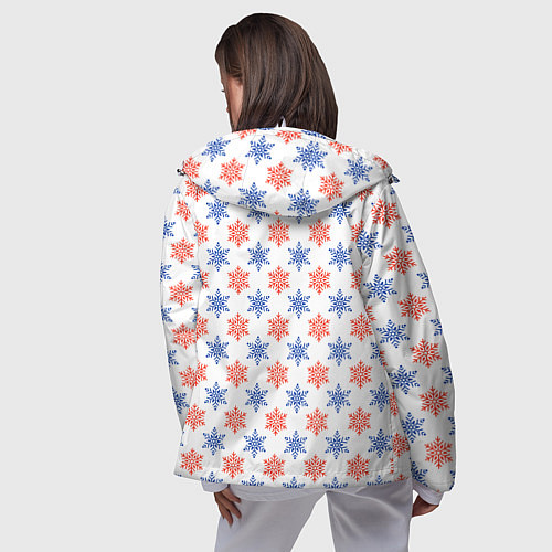 Женская ветровка Снежинки паттернsnowflakes pattern / 3D-Белый – фото 4