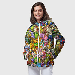 Ветровка с капюшоном женская ПОКЕМОНЫ В ПИКСЕЛЯХ PIXEL POKEMON, цвет: 3D-белый — фото 2