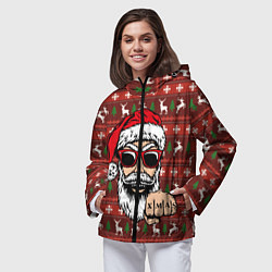 Ветровка с капюшоном женская Bad Santa Плохой Санта, цвет: 3D-черный — фото 2