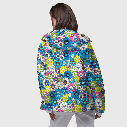 Женская ветровка Takashi Murakami Улыбающиеся цветы / 3D-Белый – фото 4