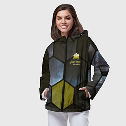 Ветровка с капюшоном женская JWST space cell theme, цвет: 3D-черный — фото 2