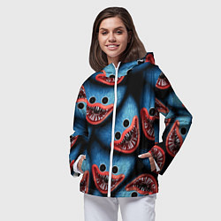 Ветровка с капюшоном женская POPPY PLAYTIME ХАГИ ВАГИ ЛИЦО МОНСТРА, цвет: 3D-белый — фото 2