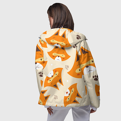 Женская ветровка ЛИСА ПАТТЕРН УЗОР / 3D-Белый – фото 4