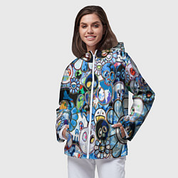 Ветровка с капюшоном женская Буйство синих, цвет: 3D-белый — фото 2
