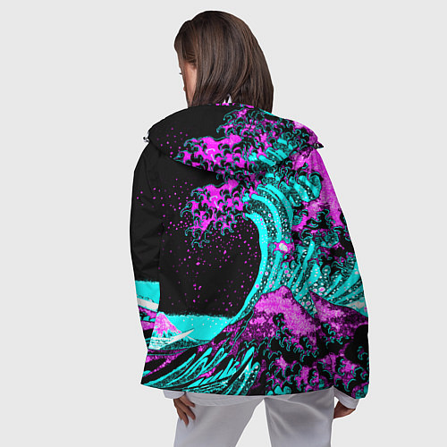 Женская ветровка НЕОНОВАЯ ЯПОНИЯ, ВОЛНА, ФУДЗИЯМА NEON JAPAN / 3D-Белый – фото 4