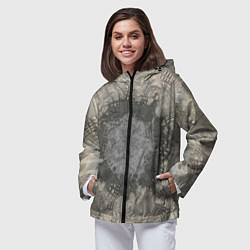Ветровка с капюшоном женская Серый песок - коллекция Путешествие - Хуф и Ся, цвет: 3D-черный — фото 2