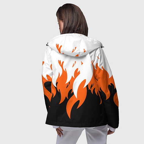 Женская ветровка Оранжевый Огонь / 3D-Черный – фото 4